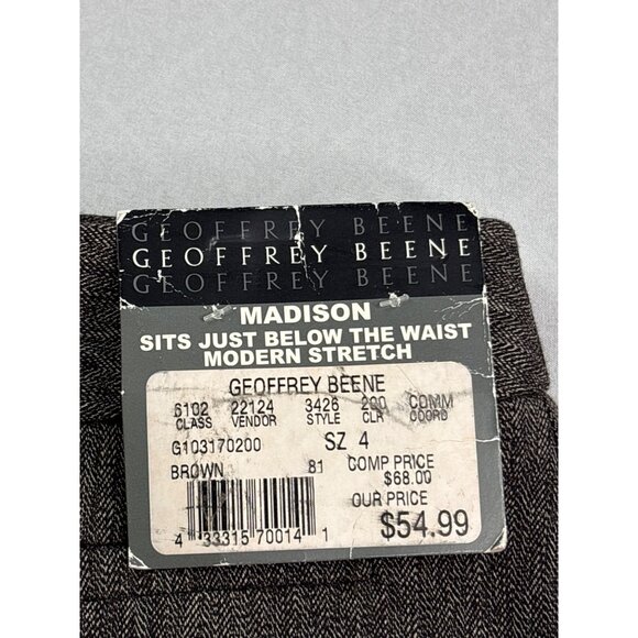 Vintage Y2K Geoffrey Beene Madison Womens Stretch Flare Pants Size 4 Brown - Picture 3 of 5